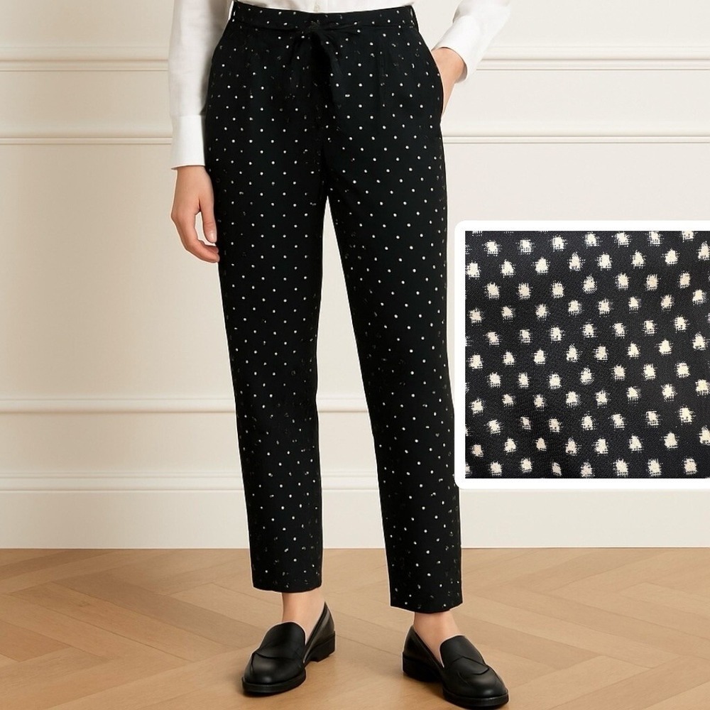 Weekend Max Mara | Black Dots Dress Pants Size 10 Career Capsule Wardrobe (READ)